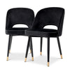 Eetkamerstoel Cliff - Black velvet (set van 2)