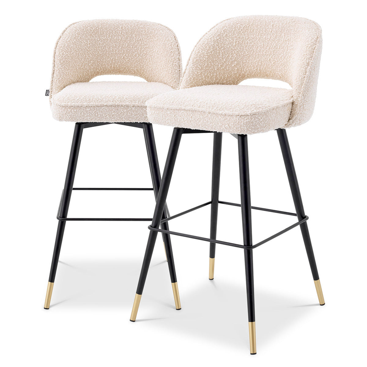 Barkruk Cliff - Bouclé cream (set van 2)