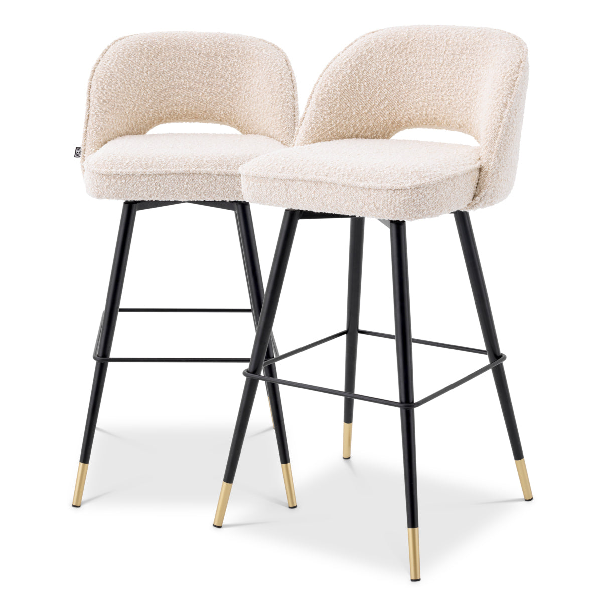 Barkruk Cliff - Bouclé cream (set van 2)