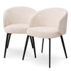 Eetkamerstoel Lloyd met arm - Bouclé cream (set van 2)
