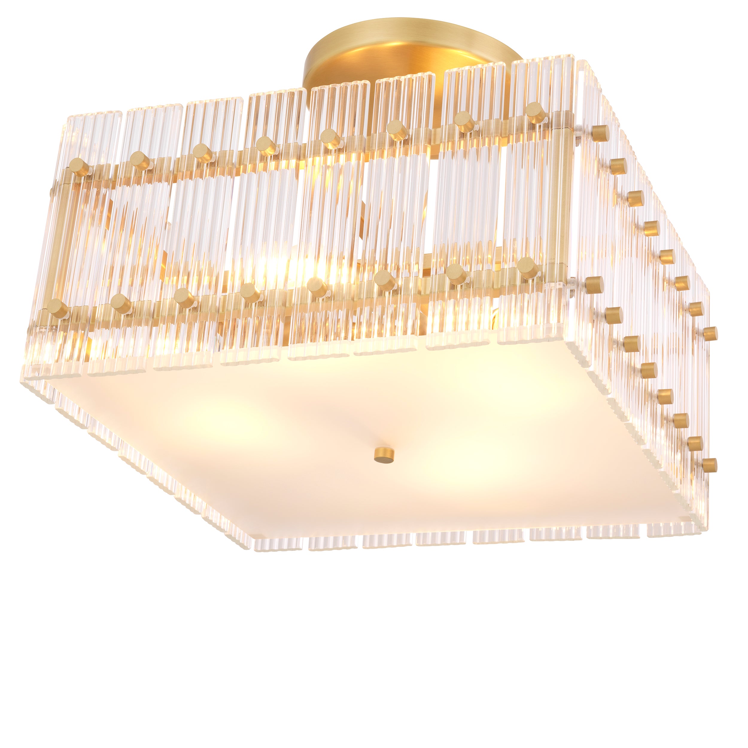Plafondlamp Ruby Vierkant - Brass