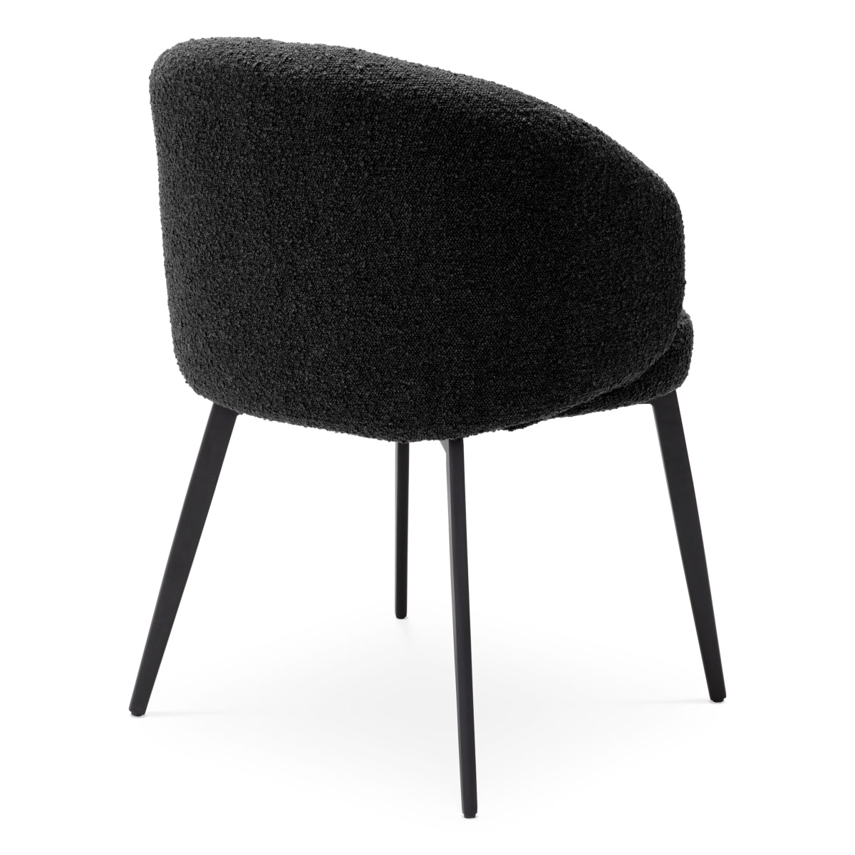 Eetkamerstoel Lloyd met arm - Bouclé black (set van 2)