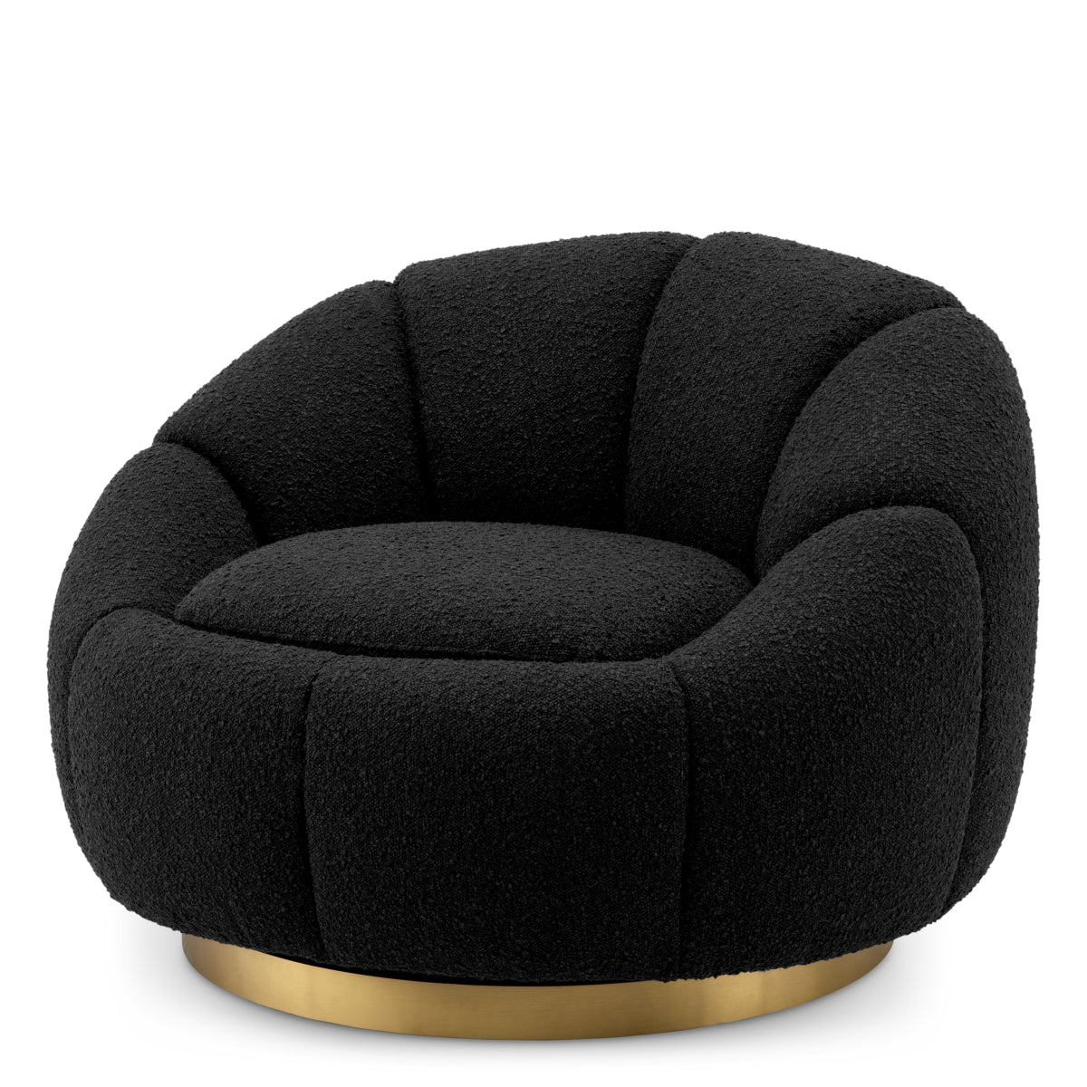 Draaifauteuil Inger - Bouclé black