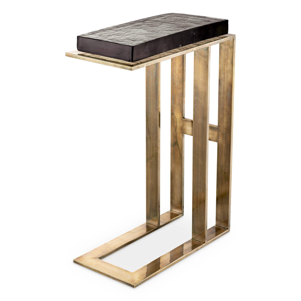 Bijzettafel Pierre - Brass - met glas