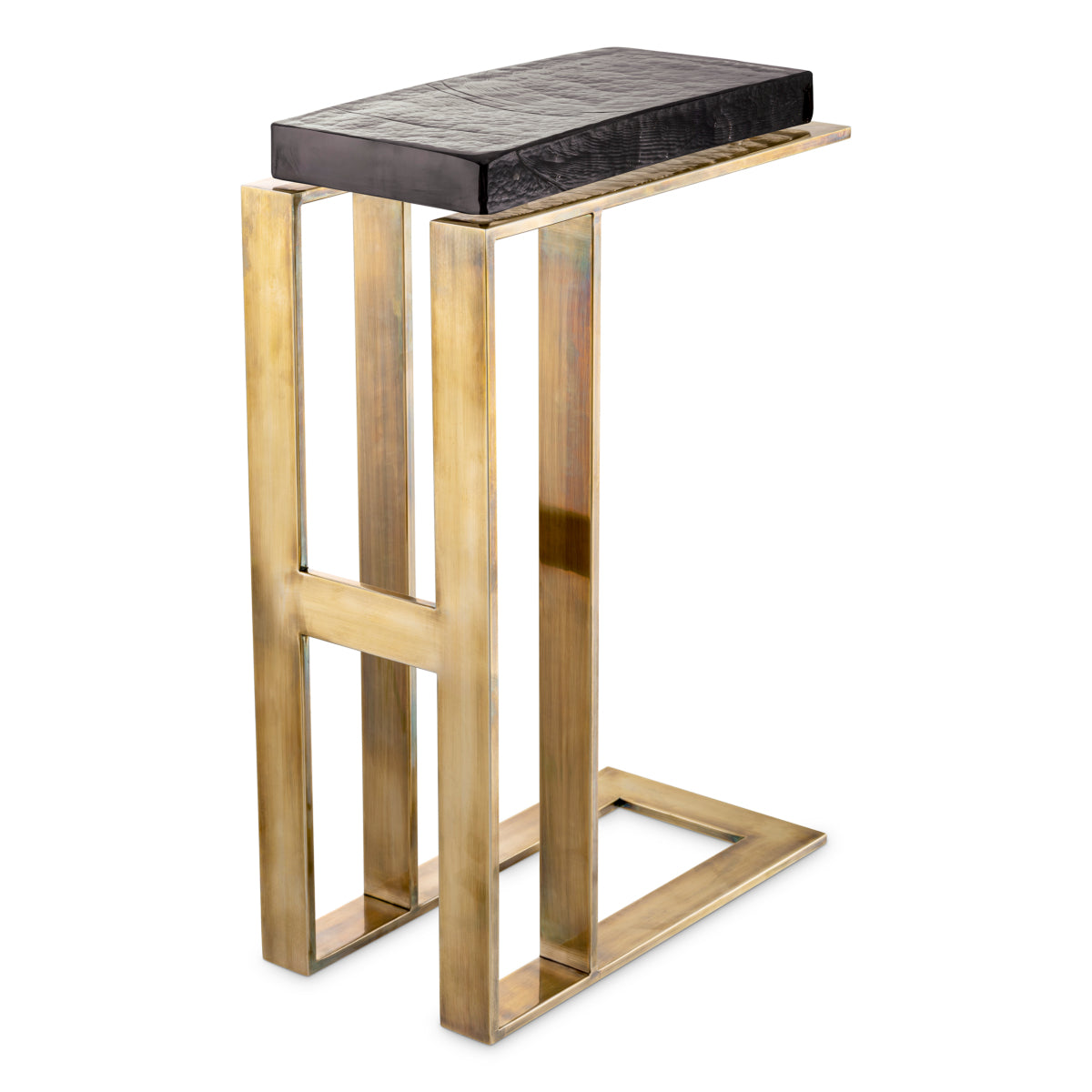 Bijzettafel Pierre - Brass - met glas