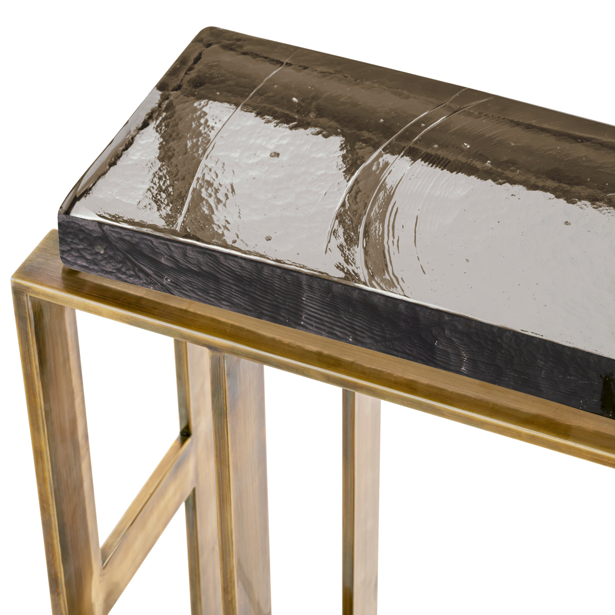 Bijzettafel Pierre - Brass - met glas