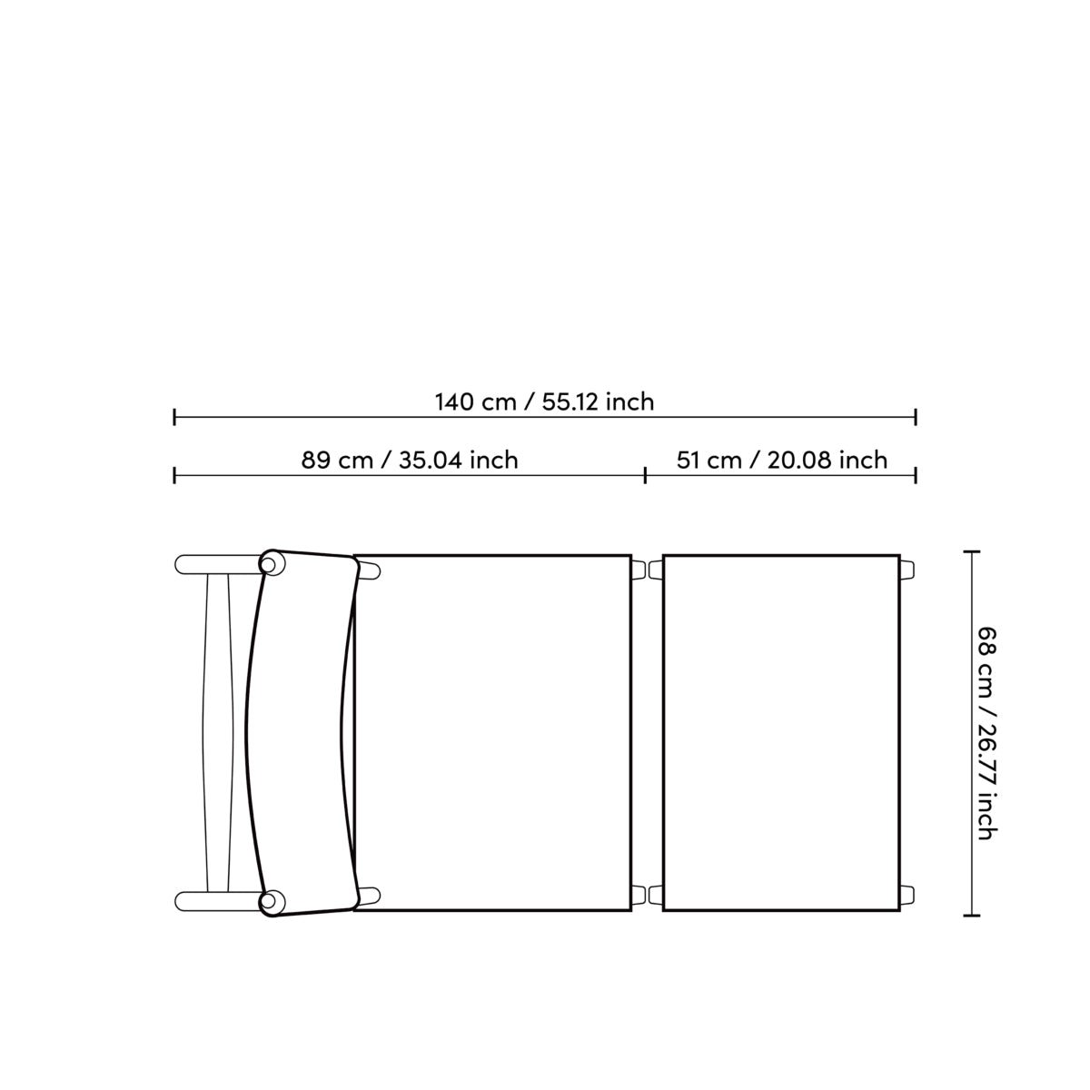 Loungestoel Laroc met voetstoel