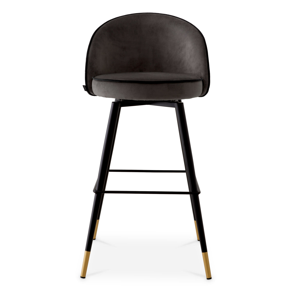 Barkruk Cooper - Dark grey velvet (set van 2)