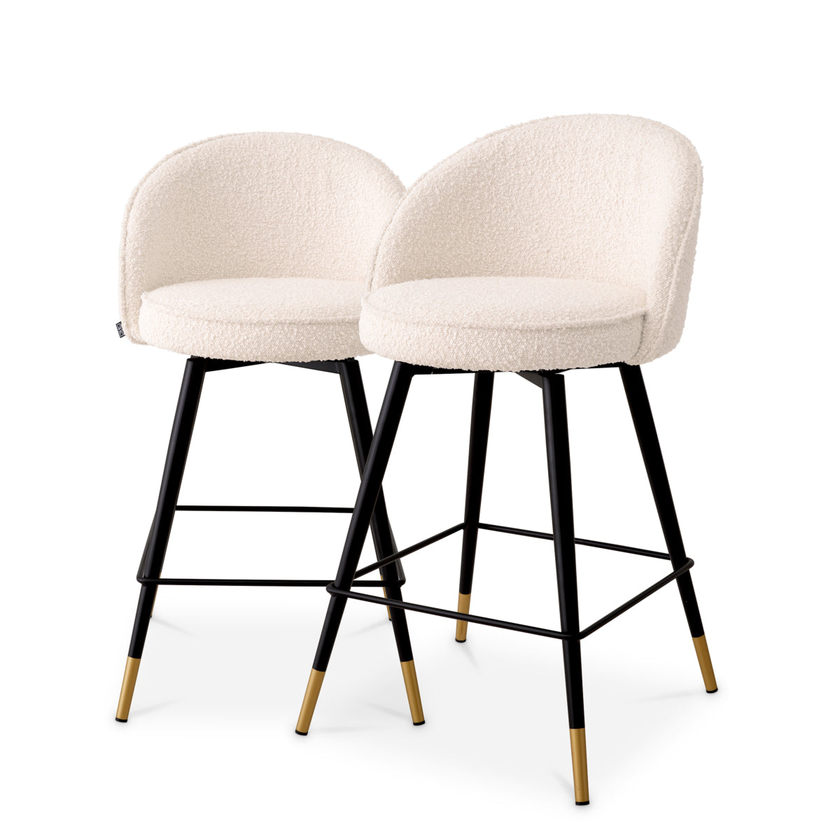 Barkruk Cooper - Laag - Bouclé cream (set van 2)