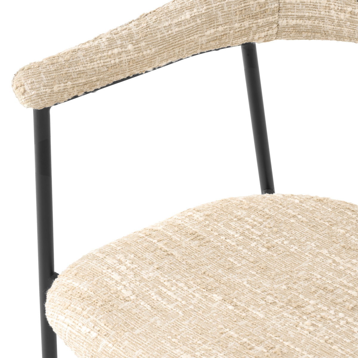 Eetkamerstoel Julio - Bouclé sonata cream (set van 2)