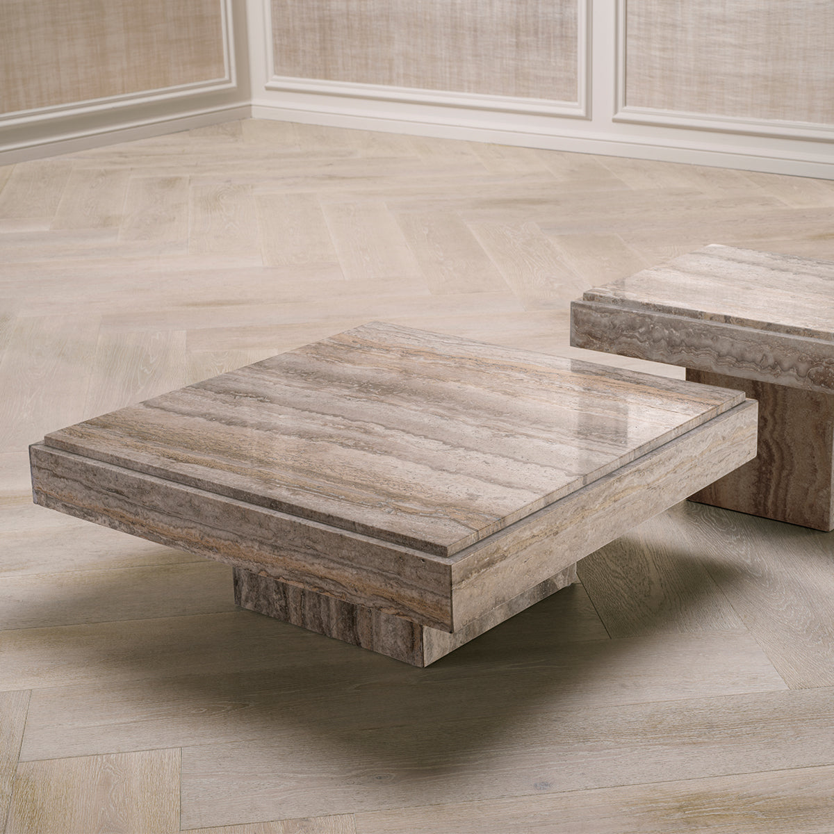 Salontafel Sartoria - Zilver travertine
