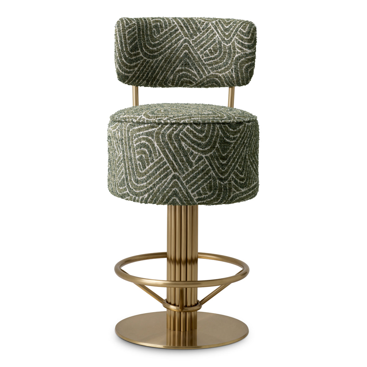 Barkruk Carleton met rug - Laag - Camari green