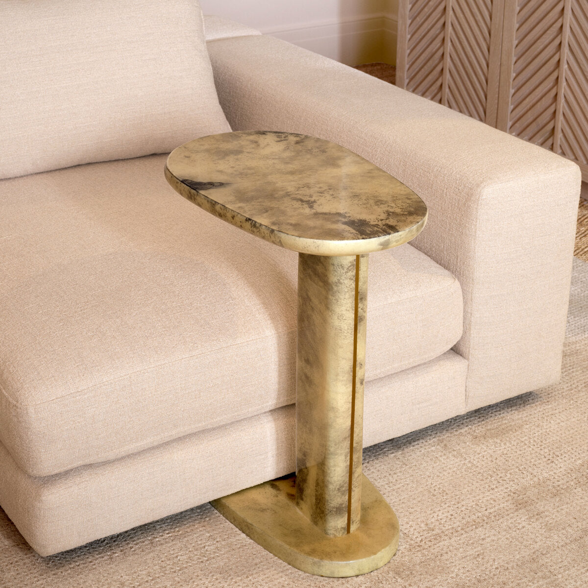 Bijzettafel Manuel - Cream leather