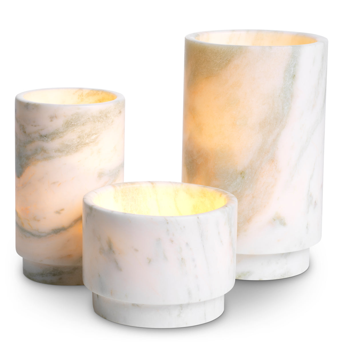 Theelichthouder Leonidas - Green onyx (set van 3)