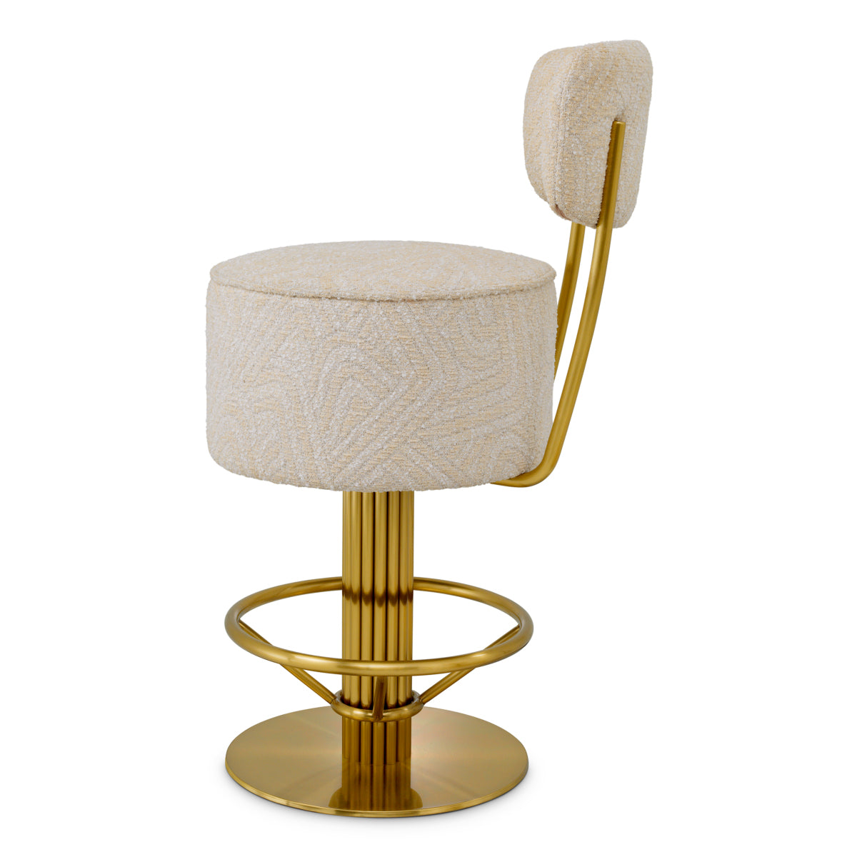 Barkruk Carleton met rug - Laag - Camari cream