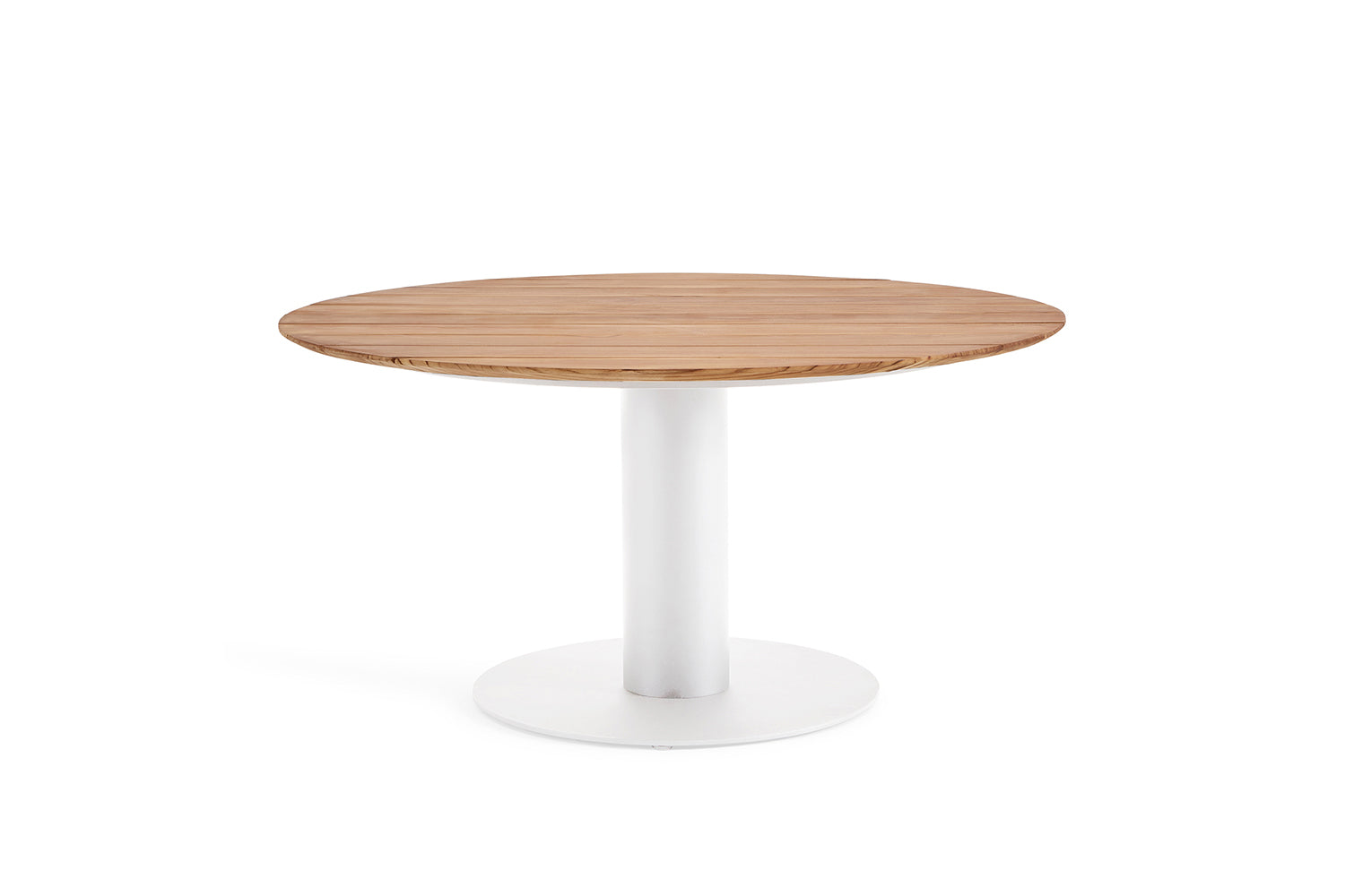 Tuintafel Grado Ø120 cm - Matt White - Teak