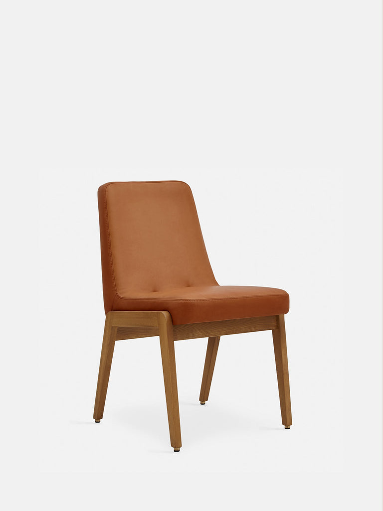 Eetkamerstoel Var Natuurlijk Leer Cognac Donker Hout