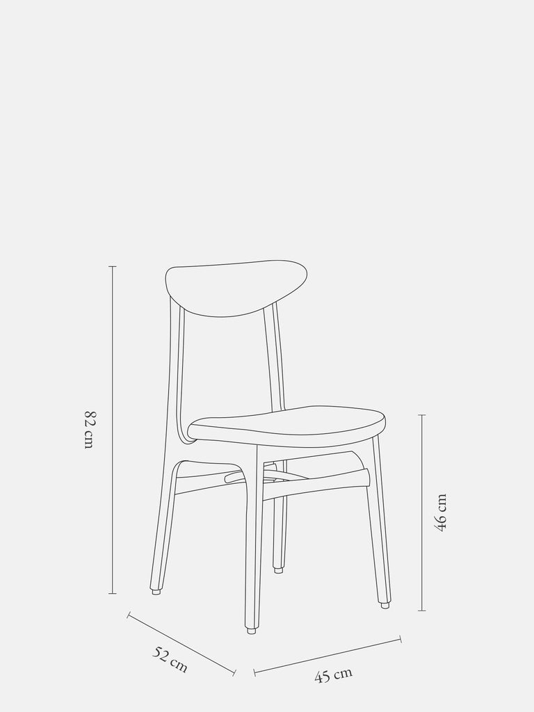 Eetkamerstoel 200-190 Bouclé Crème Natuurlijk Hout