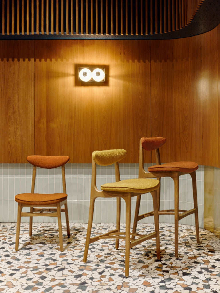 Eetkamerstoel 200-190 Shine Velvet Mosterd Natuurlijk Hout