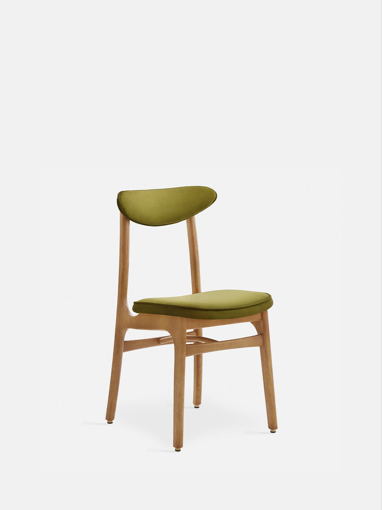 Eetkamerstoel 200-190 Fluweel Olijf Natuurlijk Hout