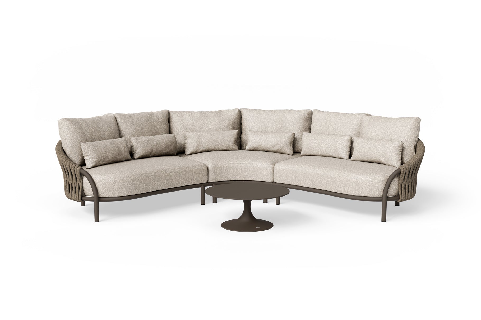 Loungeset Feroli small - Brons - Clouded rope - Pebble desert bouclé