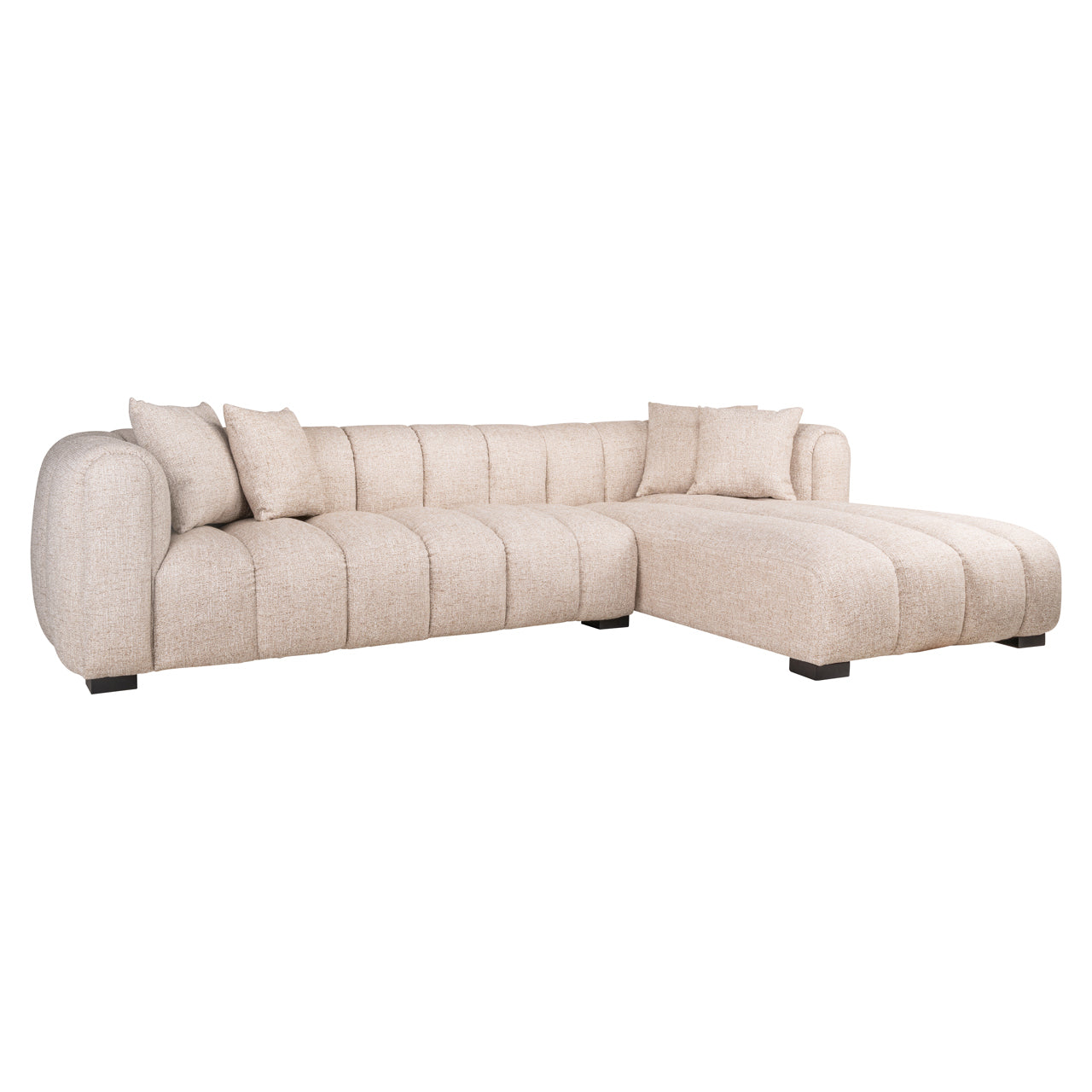 Hoekbank Novaro - Cream tweed - Lounge rechts
