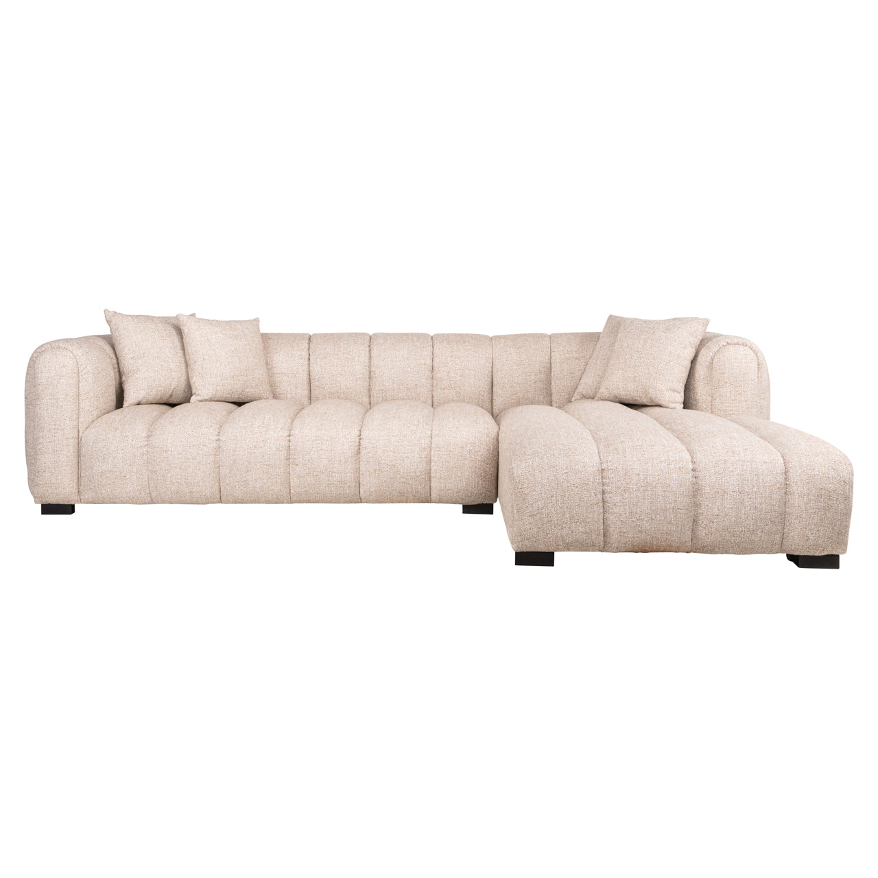Hoekbank Novaro - Cream tweed - Lounge rechts