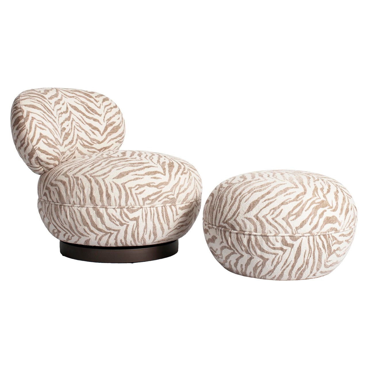 Draaifauteuil Jace - Beige tiger