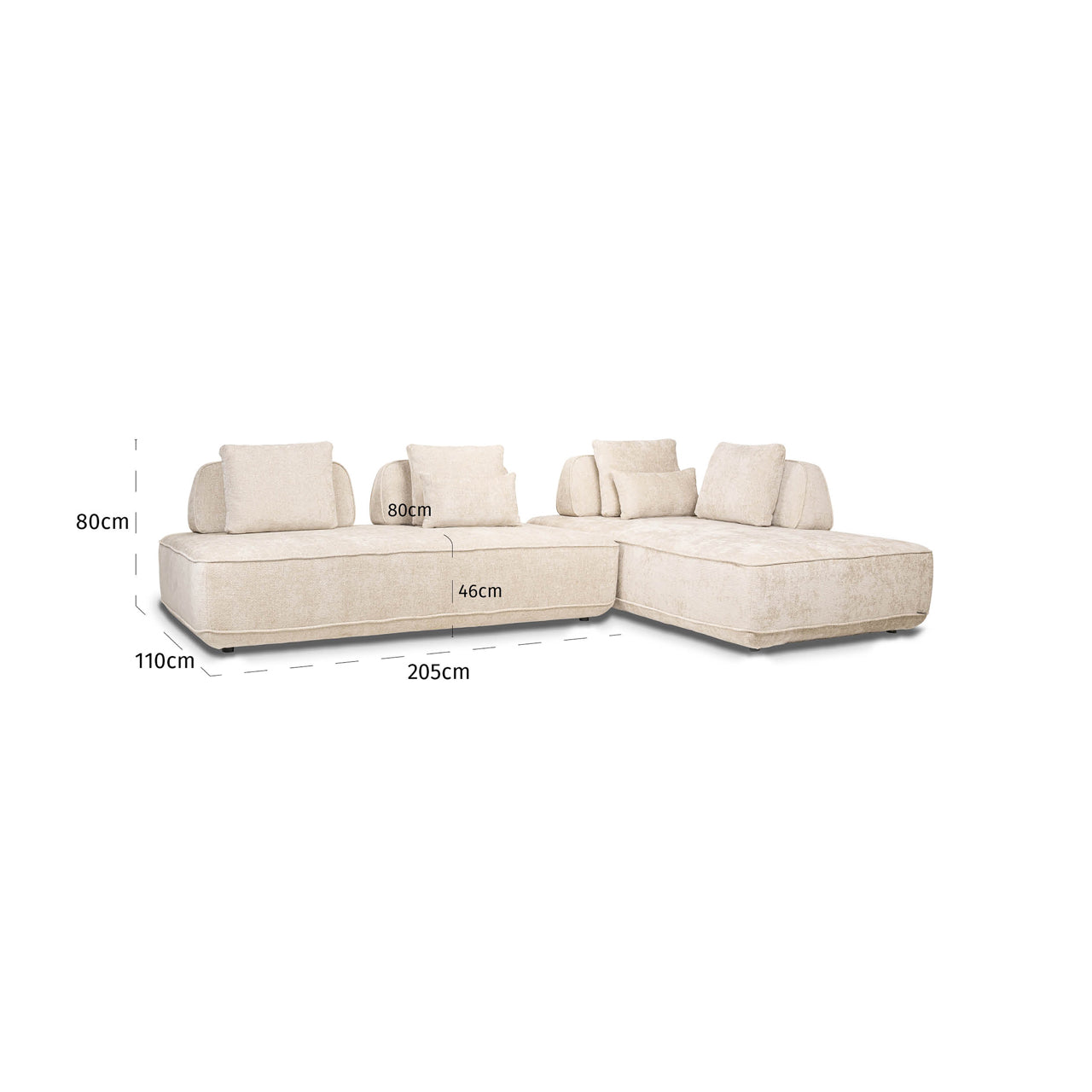 Sofa Tudor - Natural boldweave - 2.5-seater