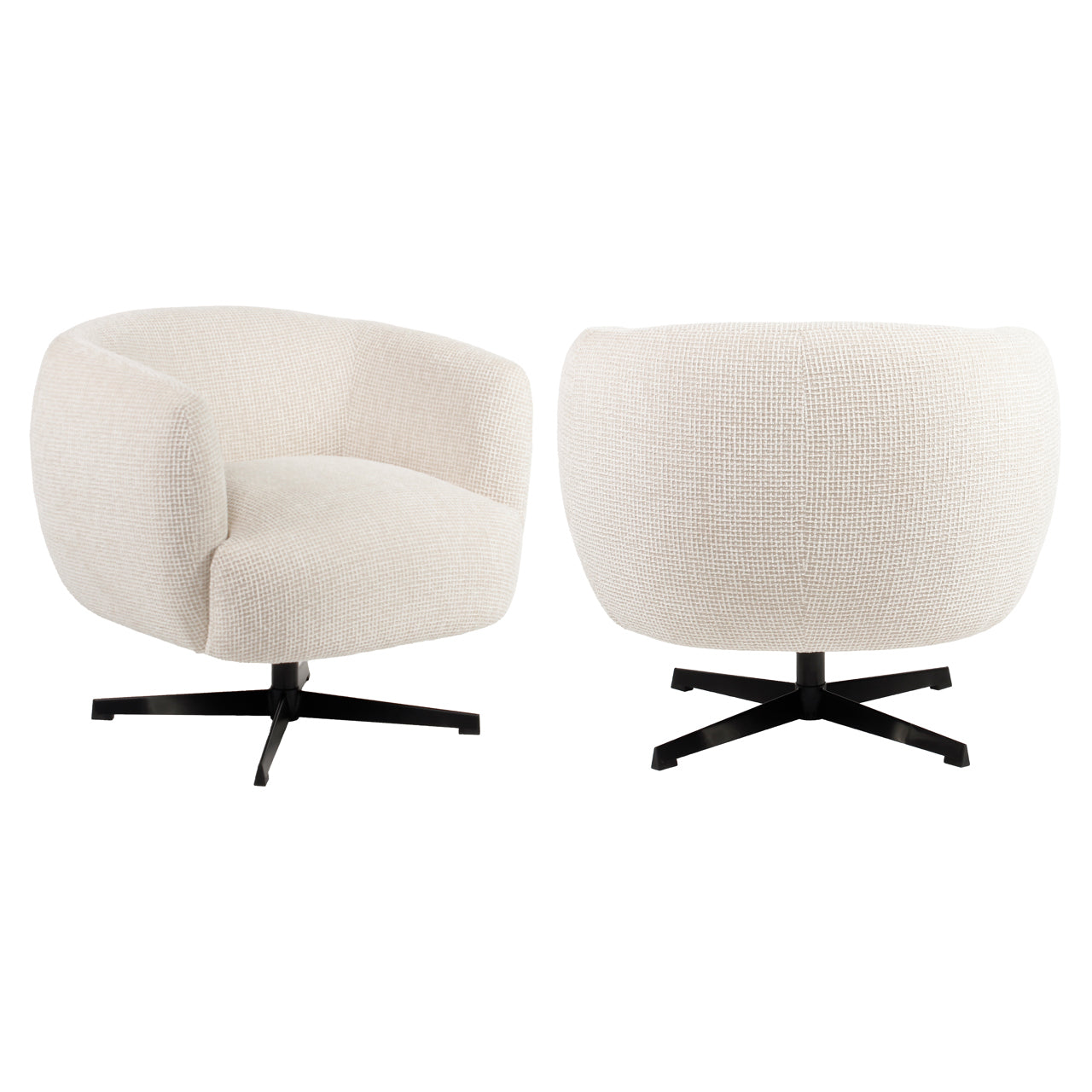 Fauteuil Estelle - Beige - Blockweave swivel