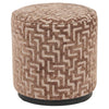 Poef Lexie - Brown labyrinth - Ø45 cm