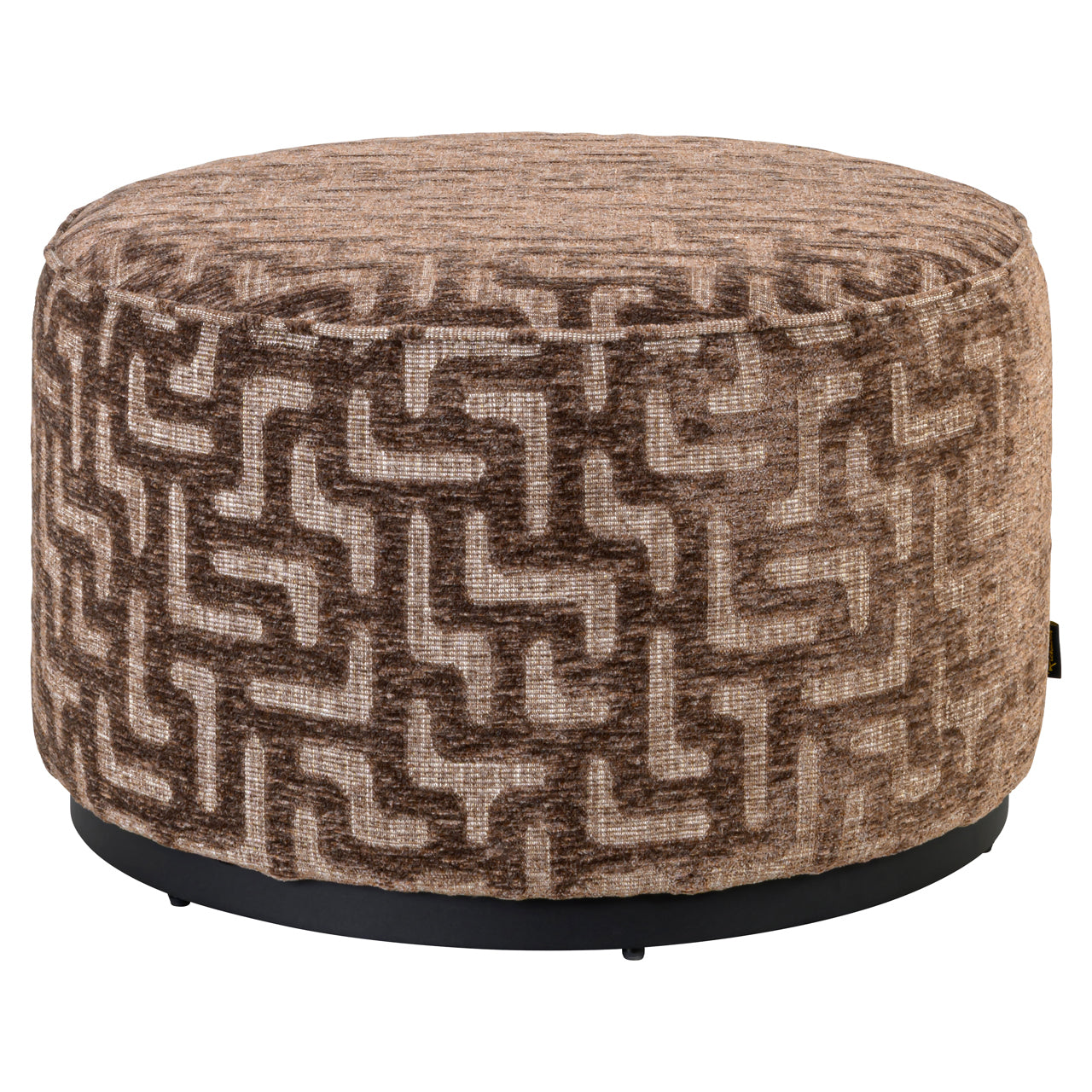 Poef Lexie - Brown labyrinth - Ø70 cm