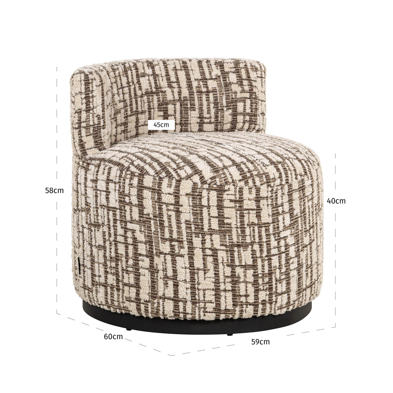 Fauteuil Franny - Brown labyrinth