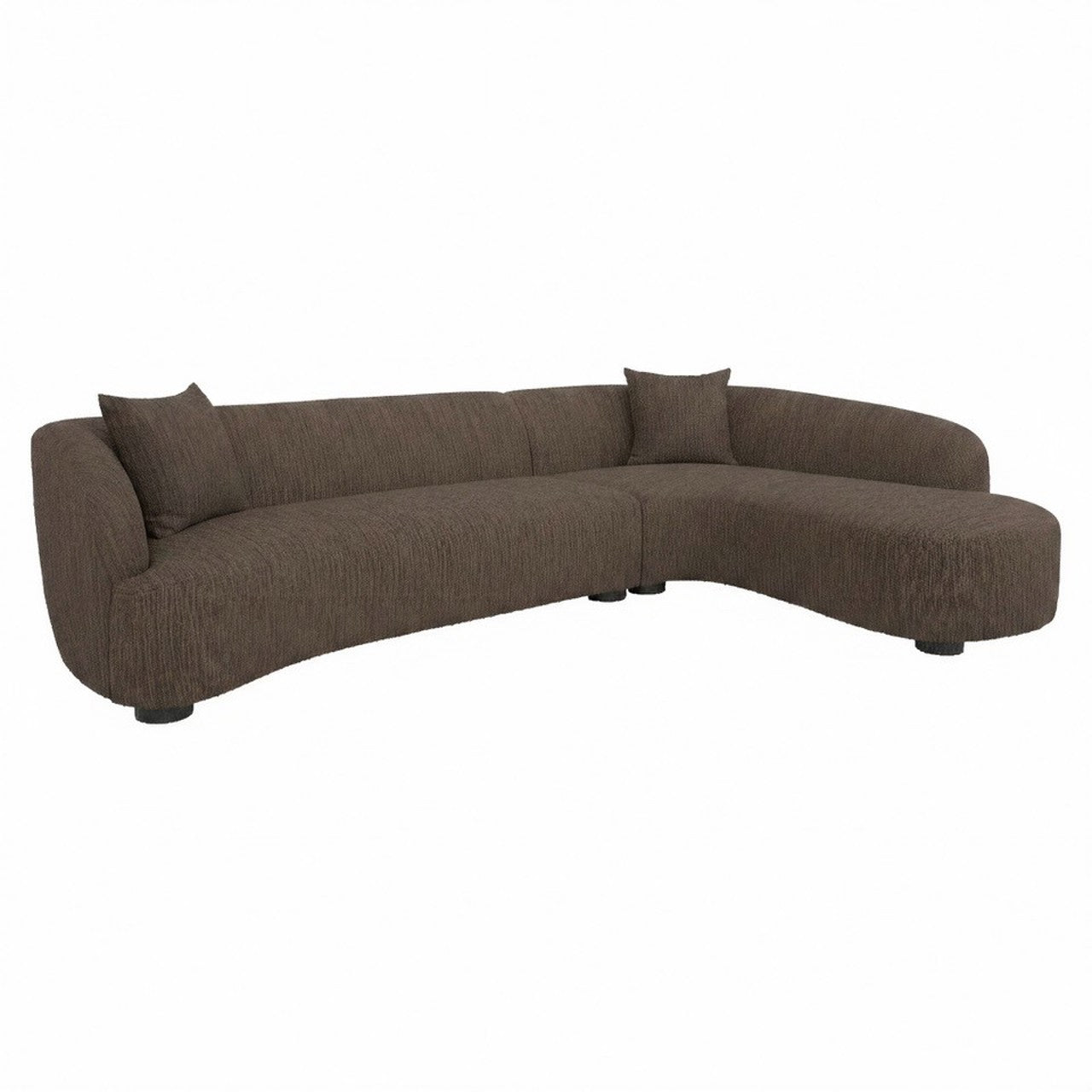 Hoekbank Pandora - Brown chunky - Lounge rechts