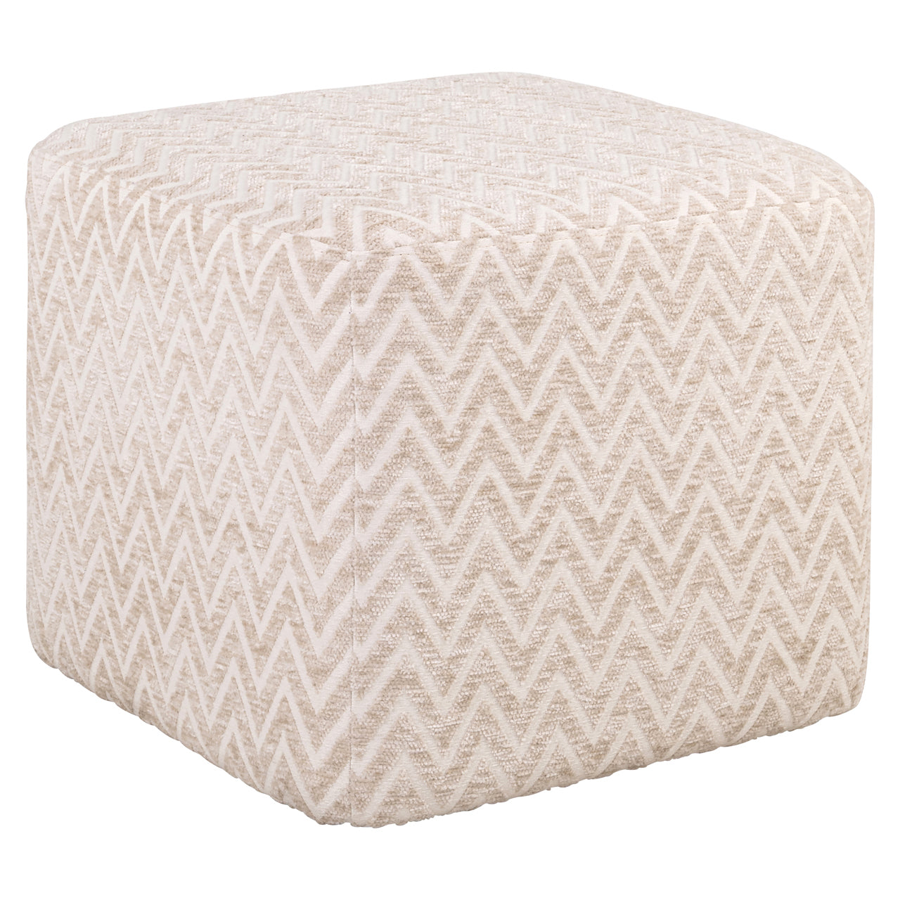 Poef Ciela - Beige chevron