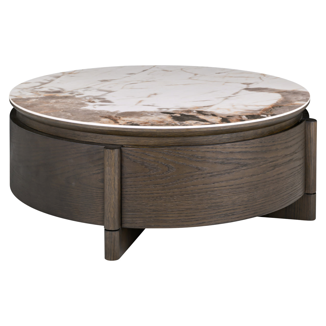 Salontafel Langford - Ø90 - Bruin eiken