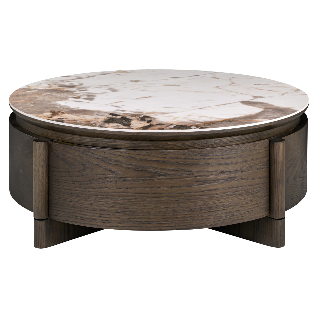 Salontafel Langford - Ø90 - Bruin eiken
