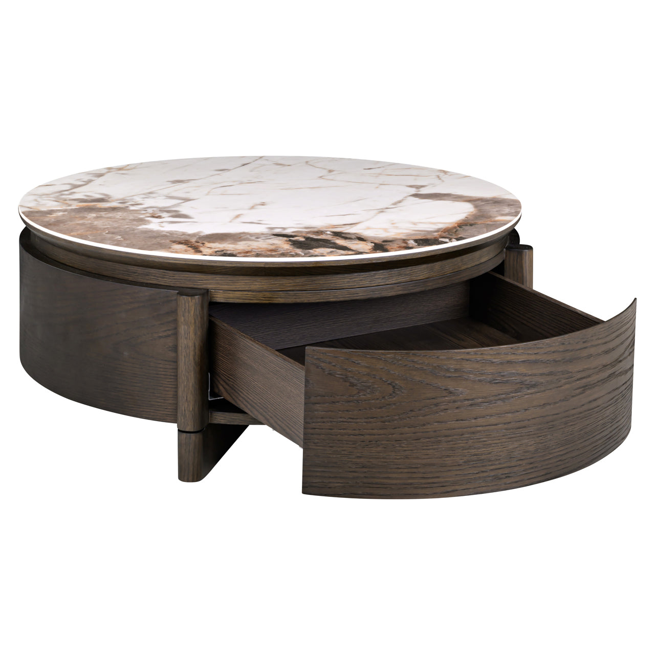 Salontafel Langford - Ø90 - Bruin eiken