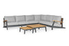 Loungeset Siena rechts - Teak - Royal Grey - Soft Grey