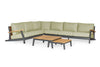 Loungeset Siena links - Teak - Royal Grey - Soft Green