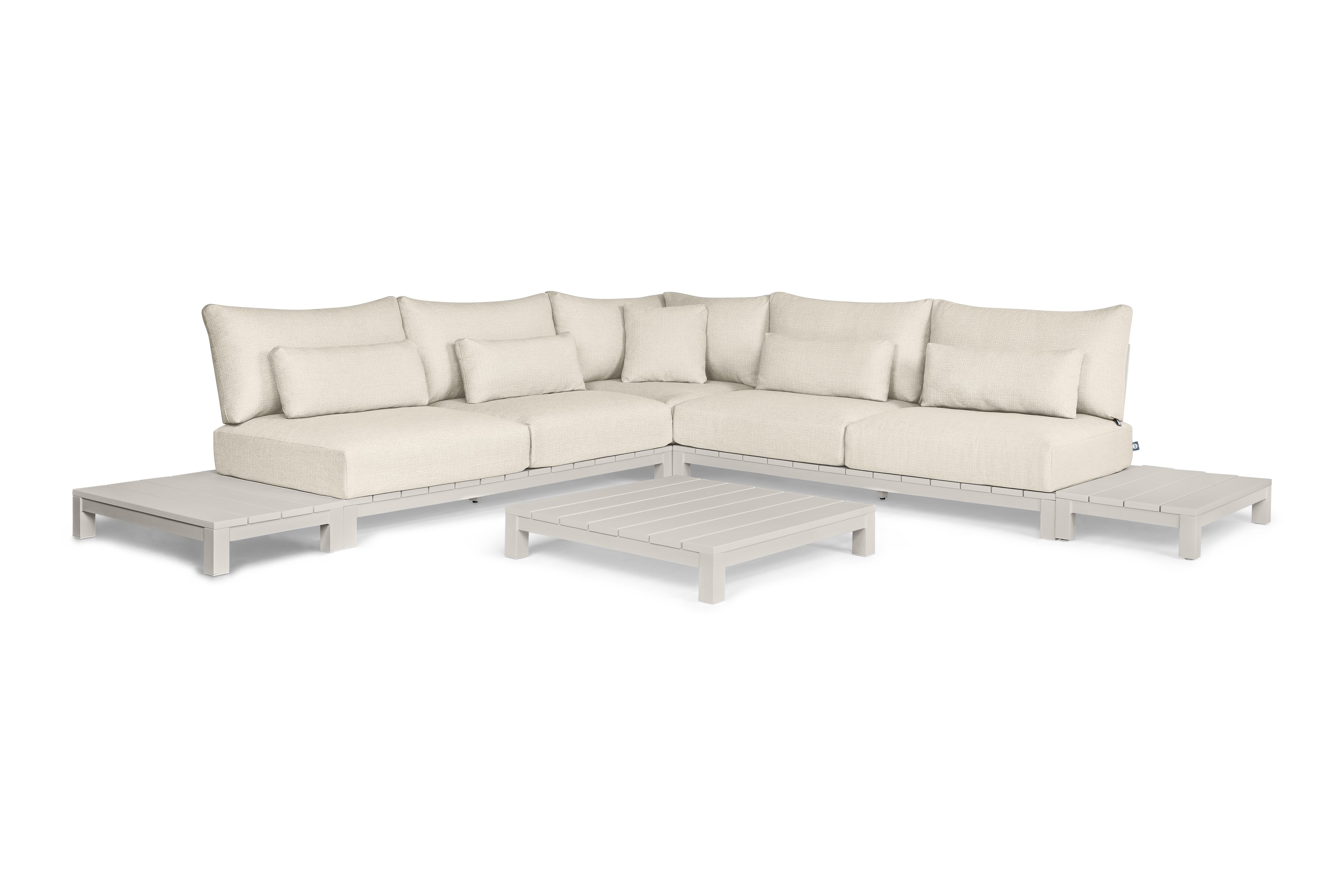 Loungeset Evora - 6-delig - Camel sand - Natural mixed weave