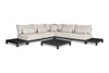 Loungeset Evora - 6-delig - Matt black - Natural mixed weave