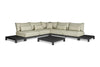 Loungeset Evora - 6-delig - Matt black - Soft green