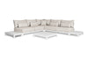 Loungeset Evora - 6-delig - Matt white - Natural mixed weave