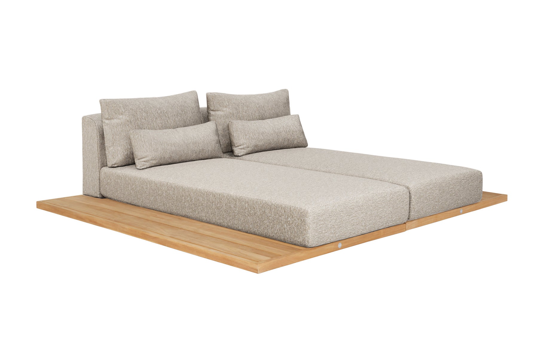Daybed Aspen - Teak - Pebble desert bouclé