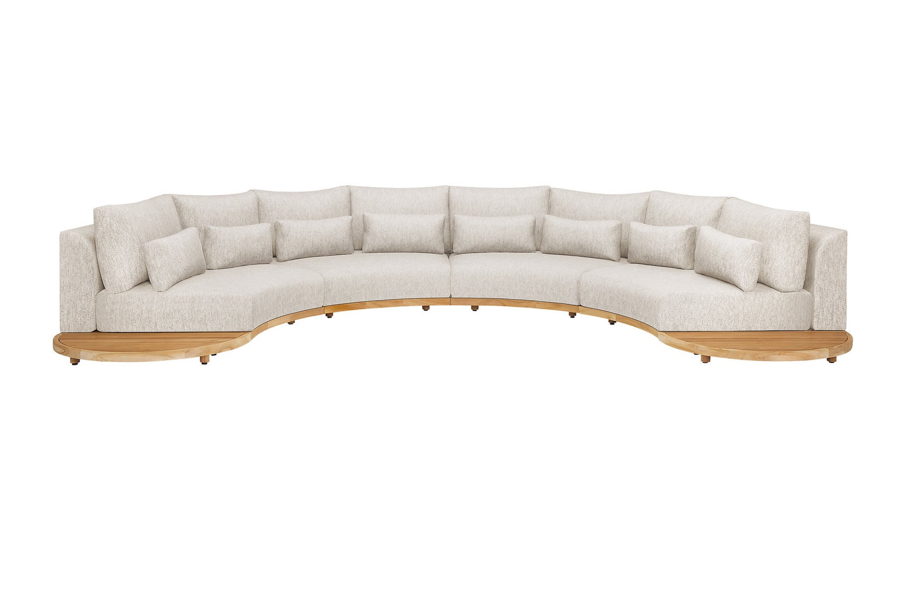 Loungeset Aspen round - Teak - Seashell bouclé