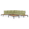 Loungeset Memphis large - Teak - Royal Grey - Forest Green