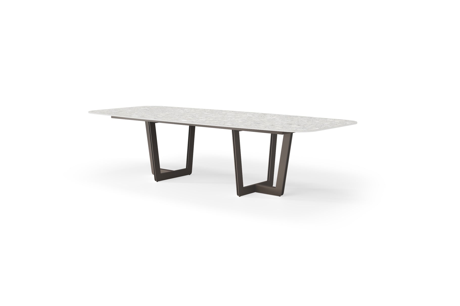 Eettafel Palermo - Low dining - 280x116 - Brons - Neolith terrazzo light taupe