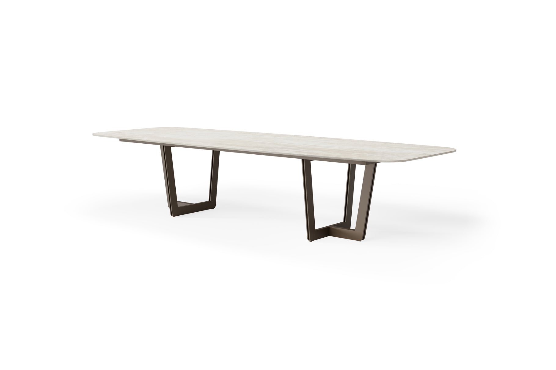 Eettafel Palermo - Low dining - 320x116 - Brons - Neolith stone grey