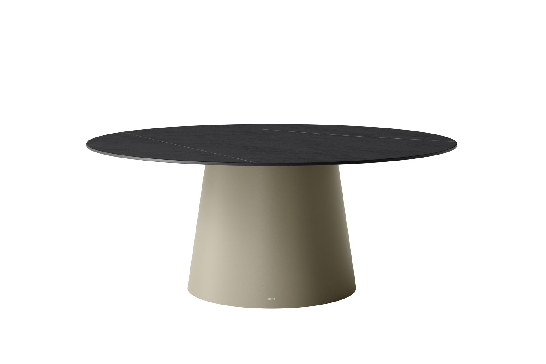 Tuintafel Sorolo - Low dining - Ø160 - Champagne - Neolith black